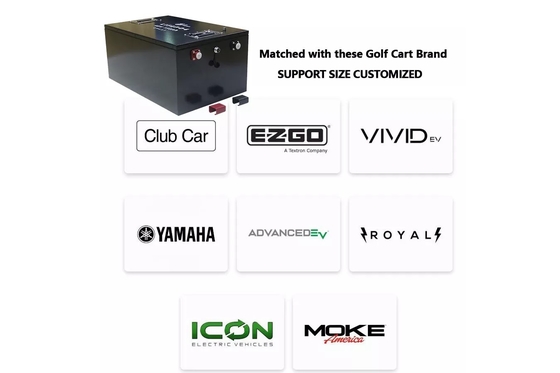 60ah 100ah 200ah Lifepo4 Golf Cart بطارية حزمة 48V دورة عميقة مع BMS
