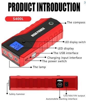 12V بطارية السيارة المحمولة Jump Starter Auto Power Supply Bank 10000mAh Battery Charger