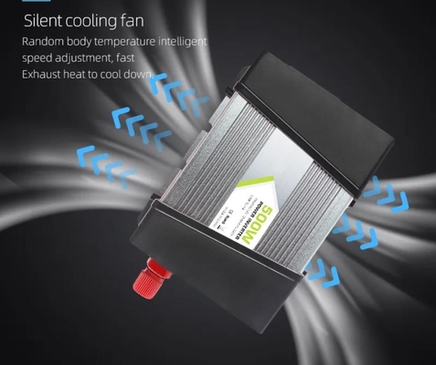 محول الطاقة الشمسية المركب على السيارة 500 وات 12 فولت إلى 220 فولت منزلي 5 فولت 2.1a مع USB مزدوج