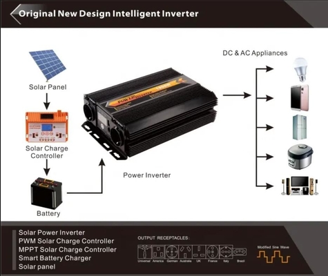 1000W 12v إلى 220v السلطة العاكس 12V إلى 110V سيارة السلطة العاكس مع منافذ التيار المتردد المزدوجة