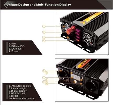 1000W 12v إلى 220v السلطة العاكس 12V إلى 110V سيارة السلطة العاكس مع منافذ التيار المتردد المزدوجة