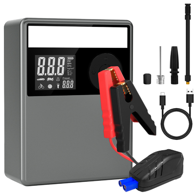 حزمة طاقة Jump Starter مع ضاغط هواء 12 فولت 2000 أمبير 12000 مللي أمبير بطارية السيارة الداعم شاحن بطارية السيارة المحمولة