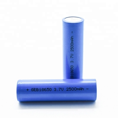 3C 2500mah 18650 بطارية 3.7 فولت ، أسطواني شهادة CE خلية ليثيوم أيون
