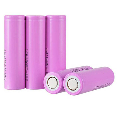 CE 2500mah 18650 بطارية 3.7 فولت ، خلية بطارية ليثيوم أيون قابلة لإعادة الشحن للمروحة