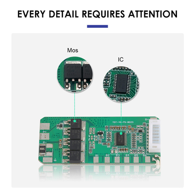 PCM BMS للوحة حماية البطارية 18650 5A-10A مع التوازن