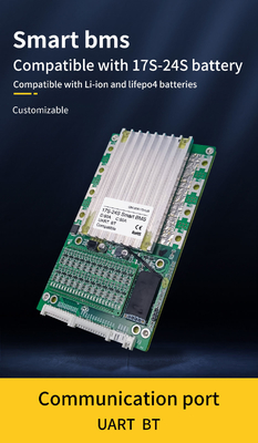 لوحة حماية البطارية الذكية ، BMS مع موازن 17S-24S 80A مع BT UART 60V 72V