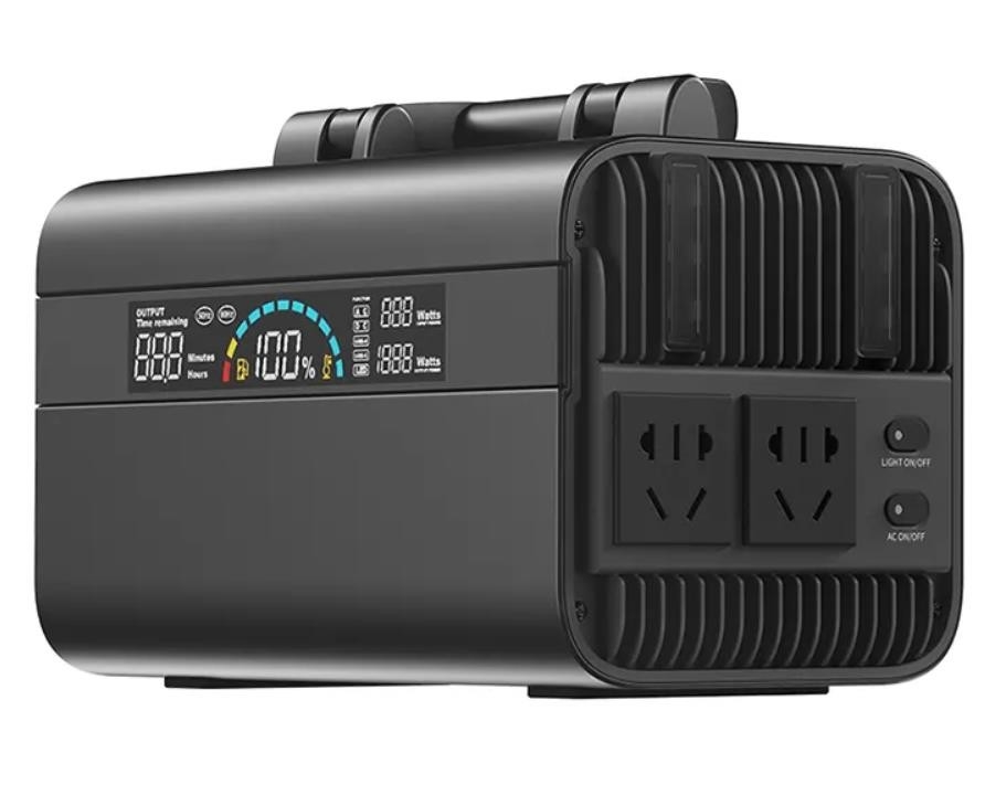 110V / 220V مدخلات الإخراج 600wh محطة طاقة محمولة مع الطاقة الشمسية والضوء 4w